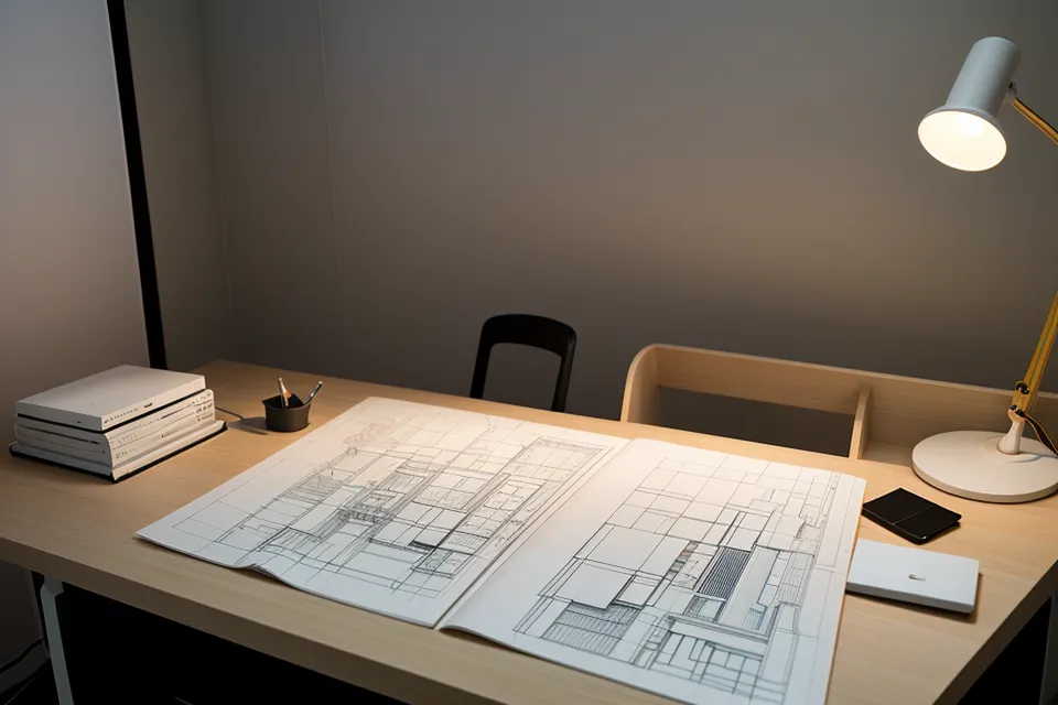 Estudiante de arquitectura buscando inspiración en el portátil y dibujando en cuaderno