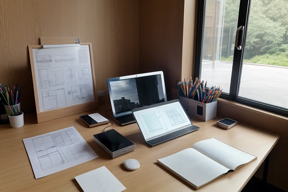 Captura de pantalla de una retícula de tres columnas para organizar un portfolio