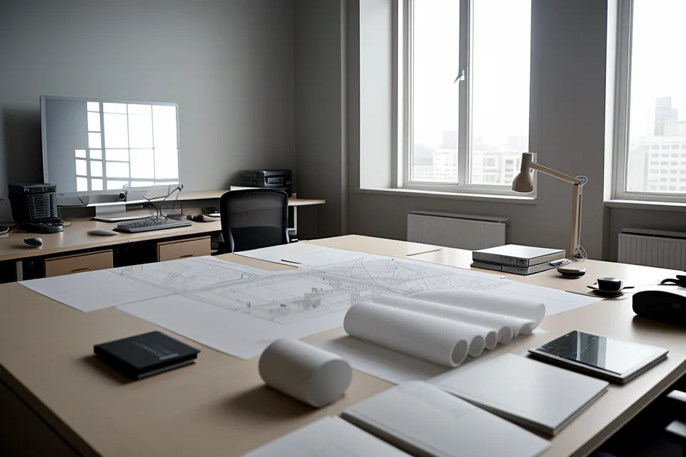 Láminas de dibujo técnico avanzado expuestas en un aula de proyectos de arquitectura en Sevilla