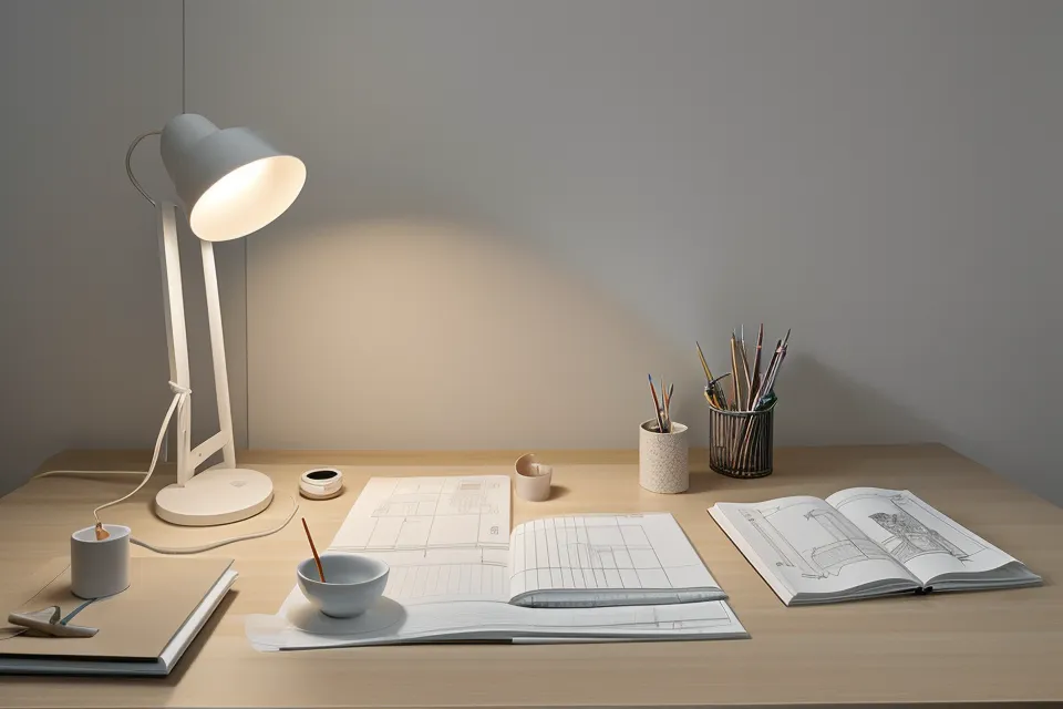 Estudiante de arquitectura editando su portfolio en Illustrator antes de una entrega