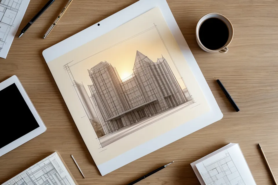 Leyenda y escala gráfica minimalista en una lámina de tesis de arquitectura