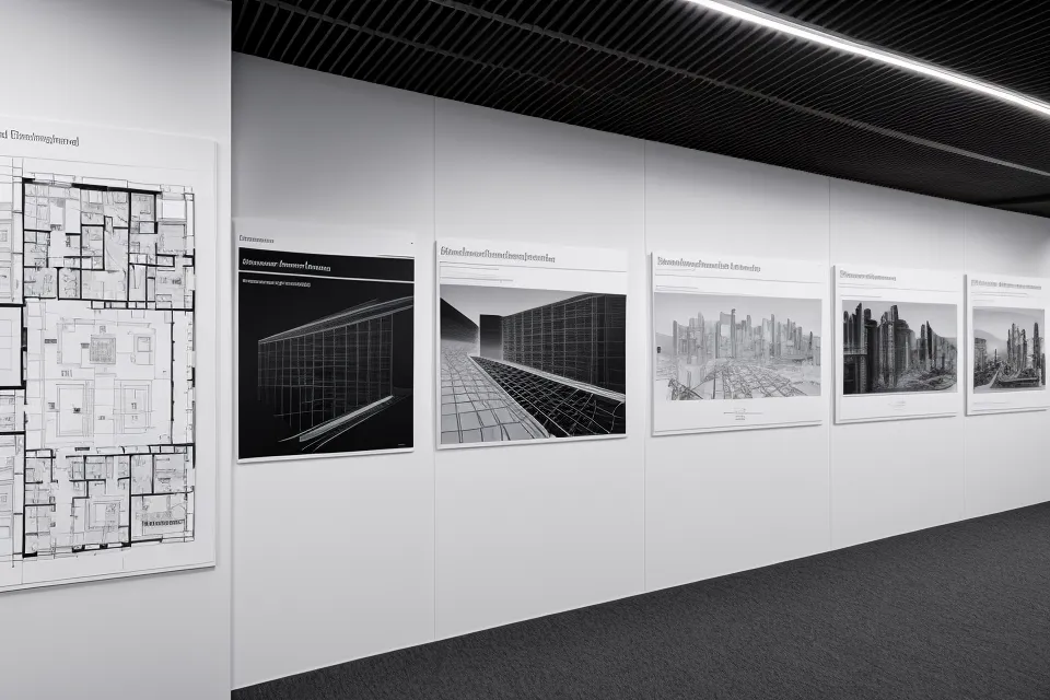 Lámina de PFC de arquitectura colgada durante una corrección final