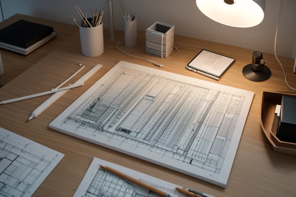 Comparativa de un plano de AutoCAD antes y después de simplificar los grosores de línea