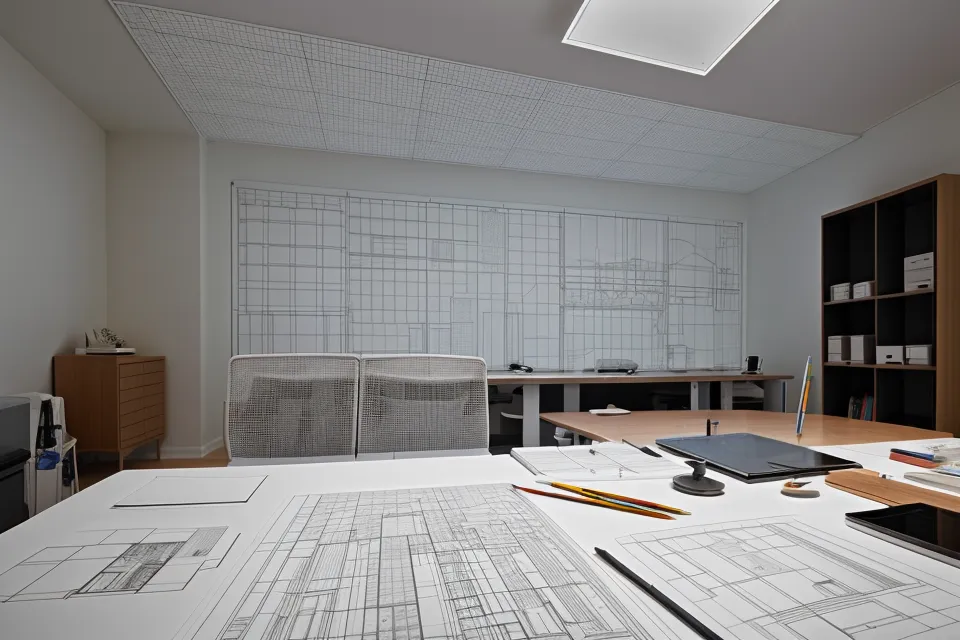 Ventana de configuración de retícula en Illustrator sobre una mesa de trabajo A3